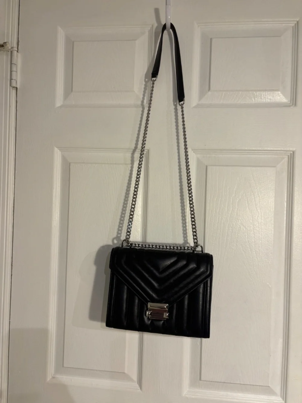 Michael Kors Black Quilted Chain Shoulder Crossbody Bag